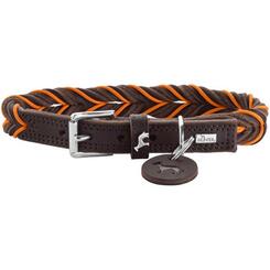 Hunter Halsband Solid Education Cord S (45) dunkelbraun/orange 