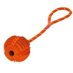 Hunter Hundespielzeug Training Tooth Ball mit Tau ø8cm orange