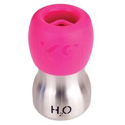    H 2 O3K9 Stainless Steel Dog Water Bottle & Travel Bowl  281ml  pink 