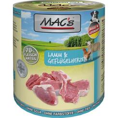 Macs Lamm & Geflügelherzen Dosennassfutter für Hunde 800g