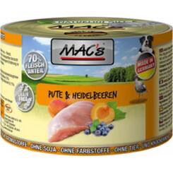 Macs Pute & Heidelbeeren Dosennassfutter für Hunde 200g