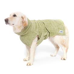 Lilli´s: Hundebademantel aus Bio-Baumwolle Green Leaf Gr. M