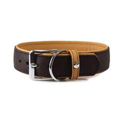 Das Lederband Hundehalsband Mocca / Caramel 40mm x 65cm Vancouver