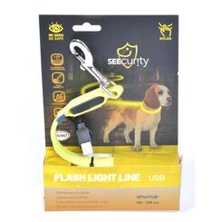  Duvo+ Flash Light Line USB Hunde-Trainingszugleine 200cm neongelb 