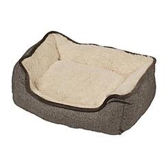Hundebett: Duvo+ Schnuggle Bett für Hunde grau/creme 80x60cm