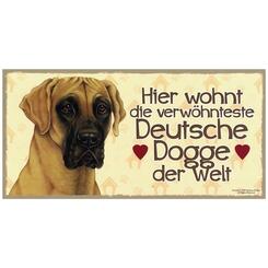 Power Gift Tierschild aus Holz Motiv Deutsche Dogge  24x12,5cm