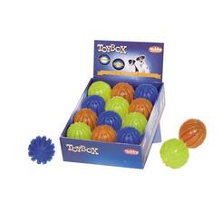 Nobby TPR Spiky Ball Flash & Glow in blau 6,5cm Hundespielzeug