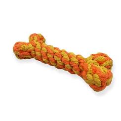 Lucky-Pet DENTA Baumwoll-Spielzeug Knochen gelb/orange ca.15cm