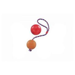 Nobby Vollgummi Ball mit Seil Rubber Line 6cm Hundespielzeug