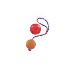 Nobby Vollgummi Ball mit Seil Rubber Line Hundespielzeug 7cm