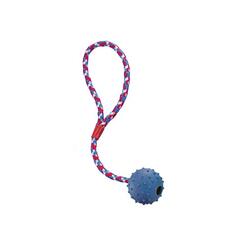 Nobby Rubber Line Ball mit mit Glocke und Seil rot Ø 7cm
