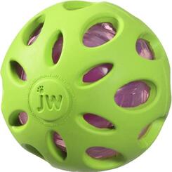 JWPet Crakle Heads Crakle Ball M grün 7cm Hundespielzeug