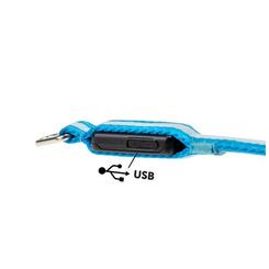 Karlie Visio LED Leash Extension Blinkende USB-Leinenerweiterung blau-weiß 1,9x39cm