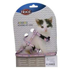 Trixie Junior Katzengeschirr mit Leine Kitty Cat Motiv Rosa 21-33cm 8mm