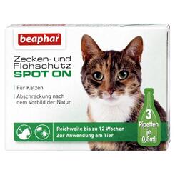 Beaphar: Zecken- und Flohschutz Spot-On Katzen 3 Tuben a 0,8ml