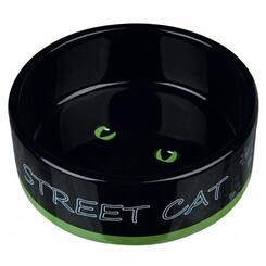 Trixie: Keramiknapf für Katzen Street Cat schwarz ca.  Ø 12 cm