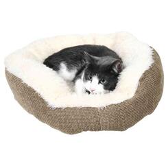 Katzenbett Trixie Bett Yuma rund braun/wollweiß ø 45cm