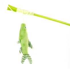 Trixie: Katzenspielzeug Spielangel grün mit Fisch