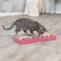 Trixie Kratzpappe mit 2 Spielbällen und Katzenminze pink 48x5x25cm