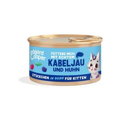 Edgard Cooper Stückchen in Soße Kitten MSC Kabeljau & Freilaufhuhn mit Blaubeeren  85 g