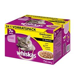Whiskas Nassfutter 7+ Multipack Geflügel Auswahl in Sauce  24x100g