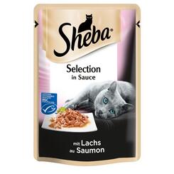 Sheba Nassfutter Selection in Sauce mit Lachs  85g