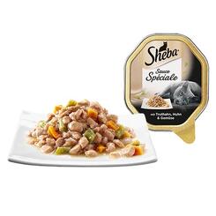 Sheba Nassfutter Sauce Spéciale mit Truthahn, Huhn & Gemüse  85g