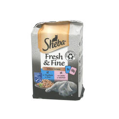 Sheba Fresh Fine mit 2x Thunfisch & 4x Lachs in Sauce  6x50g