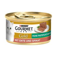 Gourmet Gold Katzennassfutter Feine Pastete mit Ente & Spinat  85g