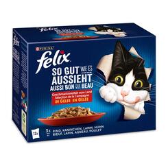 Felix So gut wie es aussieht Geschmacksvielfalt vom Land, Nassfutter für Katzen 12x85g