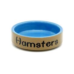 Nuber Keramiknapf Schriftzug Hamster braun/blau  Ø 8.6