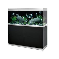 Oase HighLine optiwhite 400 schwarz, Aquarium mit Unterschrank, 413 l