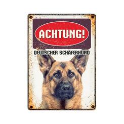 Plenty Gifts Warnschild Blech Achtung Deutscher Schäferhund