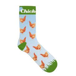 Plenty Gifts Socks Chickens, Socken Gr. 39-44, hellblau, Hühner Motiv