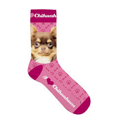Plenty Gifts Socks Chihuahua, Socken Gr. 39-44, pink