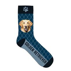 Plenty Gifts Pet Socks Golden Retriever, Socken mit Hundemotiv, blau, Größe: 42-45
