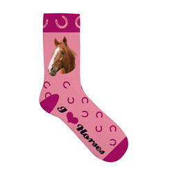 Plenty Gifts Socks Horse, Socken, pink, Gr. 31-36, mit Pferdmotiv