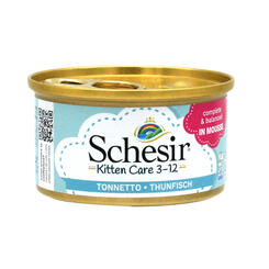 Schesir Kitten Care 3-12 mit Thunfisch in Mousse 85g
