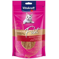 Trockenfutter Katze Vitakraft Premium Filet 100% Delikates Entenfilet 3 Portionen 54g