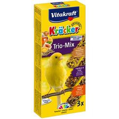 Vitakraft: Kräcker Trio-Mix Ei/Grassamen + Aprikose/Feige + Honig/Sesam für Kanarien  80 g