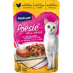 Vitakraft Poésie DéliSauce 85g mit Hühnchenfilet im Pouch Nassfutter für Katzen