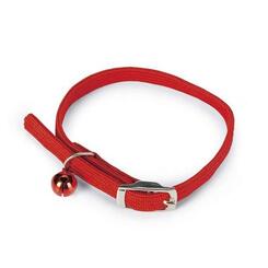 beeztees: Nylon Katzenhalsband mit Glocke, rot, 6-29cm x 10mm