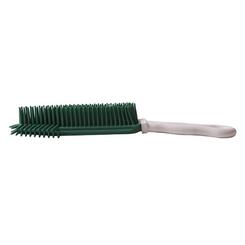 beeztees Anti-Haar-Bürste aus Gummi, grün/weiß 27cm
