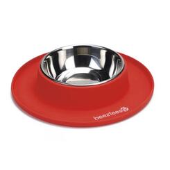 beeztees Hundenapf Silikon-Edelstahl, rot, 24 x 4,5 cm