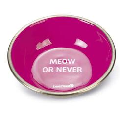 beeztees Edelstahlnapf für Katzen Meow or Never pink ø 13cm