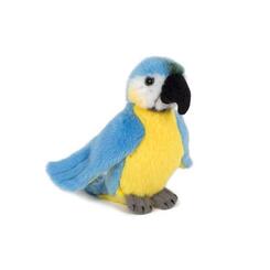 Semo stehender Papagei blau mit gelben Bauch 13cm Plüschtier