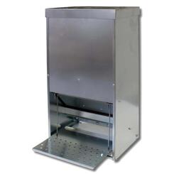 Heka Geflügelfutterautomat aus Metall mit Trittauslösung  33 x 24 x 65 cm