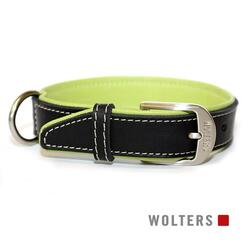 Wolters Cat & Dog Halsband Terranova Fettleder 35cm x 20mm  schwarz/apfel