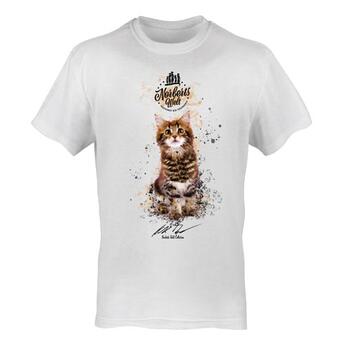 T-Shirt Rundhals Motiv Maine-Coon-Katze 2