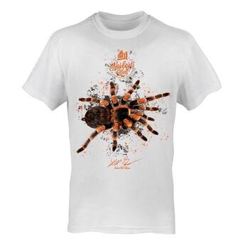 T-Shirt Rundhals Motiv Rotknie-Vogelspinne